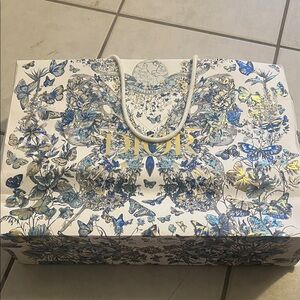 Dior Blue and White Floral Tote Bag